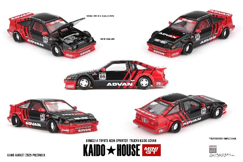 【2025年11月以降発売予定】 MINI GT KHMG214 1/64 Toyota AE86 スプリンタートレノ Kaido ADVAN(右ハンドル)