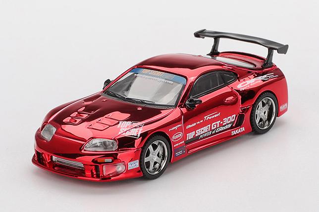 MINI GT MGT01132-R 1/64 Toyota スープラ (A80) GT-300 Top Secret レッドクロム(右ハンドル)
