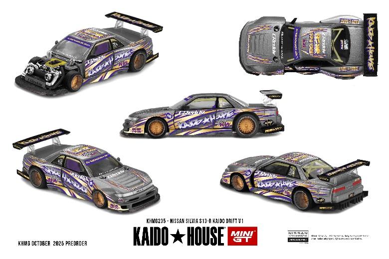【2026年4月以降発売予定】 MINI GT KHMG235 1/64 Nissan シルビア S13-R KAIDO DRIFT V1(右ハンドル)