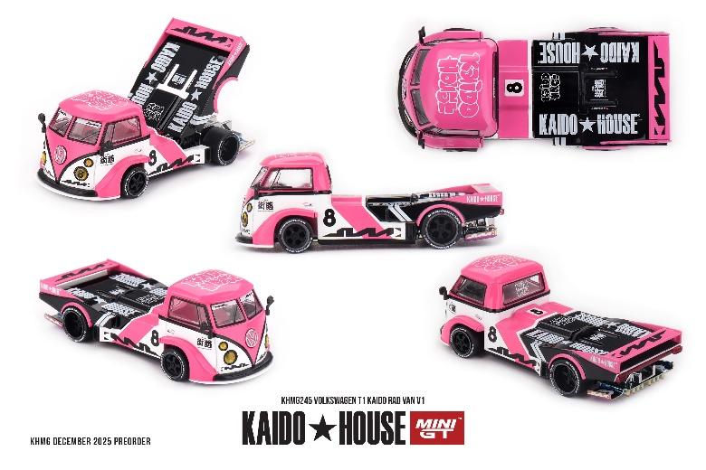 【2026年6月以降発売予定】 MINI GT KHMG245 1/64 フォルクスワーゲン T1 KAIDO RADVAN V1(左ハンドル)