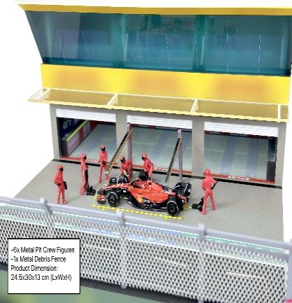 【2026年5月以降発売予定】 American Diorama AD-2447 1/64 グランプリ パドック ジオラマ チームレッド ※フィギュア付き