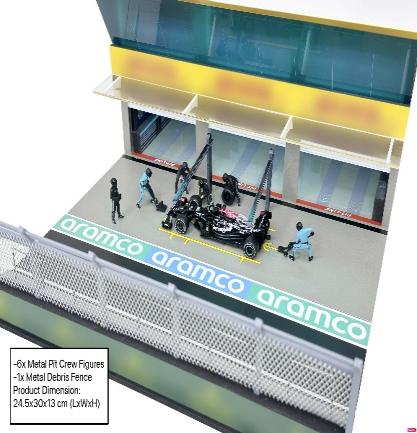 【2026年5月以降発売予定】 American Diorama AD-2448 1/64 グランプリ パドック ジオラマ チームブラック ※フィギュア付き