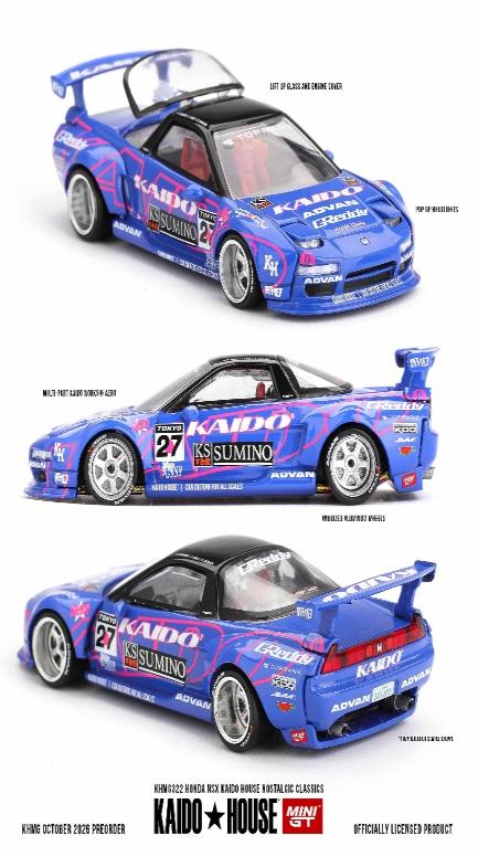 【2027年3月以降発売予定】 MINI GT KHMG322 1/64 Honda NSX Kaido House Nostalgic Classics LHD
