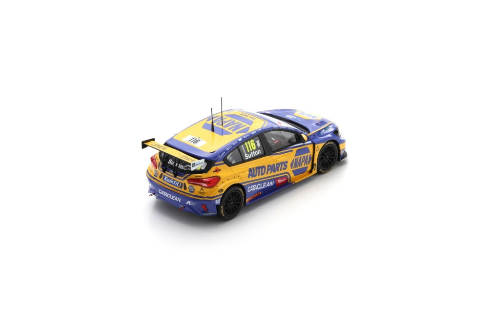 Spark UK026 1/43 NAPA Racing UK No.116 Ford Focus BTCC 2025 - Donington Park Race 1 & 2 Winner 2025 Ashley Sutton