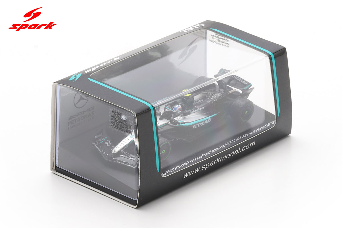 Spark Y421 1/64 Mercedes W16 No.12 Mercedes-AMG PETRONAS Formula One Team 4th Australian GP 2025 Kimi Antonelli