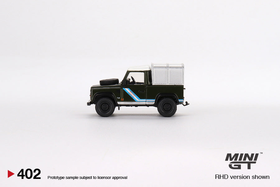 MINI GT MGT00402-R 1/64 ランドローバー ディフェンダー 90 ピックアップ ブロンズグリーン(右ハンドル)