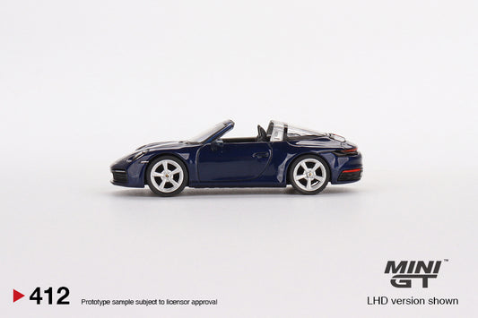 MINI GT MGT00412-L 1/64 ポルシェ 911 タルガ 4S ゲンチアンブルーメタリック(左ハンドル)
