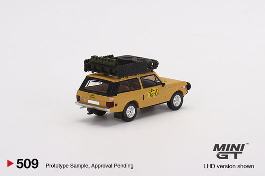MINI GT MGT00509-L 1/64 レンジ ローバー 1982 キャメルトロフィー パプアニューギニア Team USA(左ハンドル)
