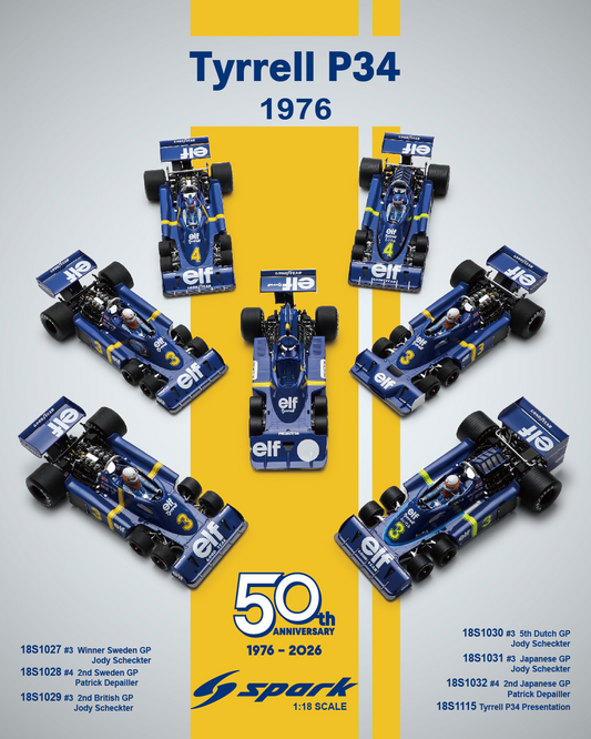 【予約受付】Spark 1/43 & 1/18 タイレルP34 50周年記念モデル