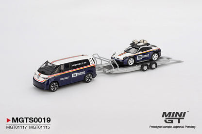 【2025年12月以降発売予定】 MINI GT MGTS0019 1/64 ポルシェ 911 ダカール #718 / フォルクスワーゲン ID. Buzz Porsche Centrum Gelderland Roughroads セット