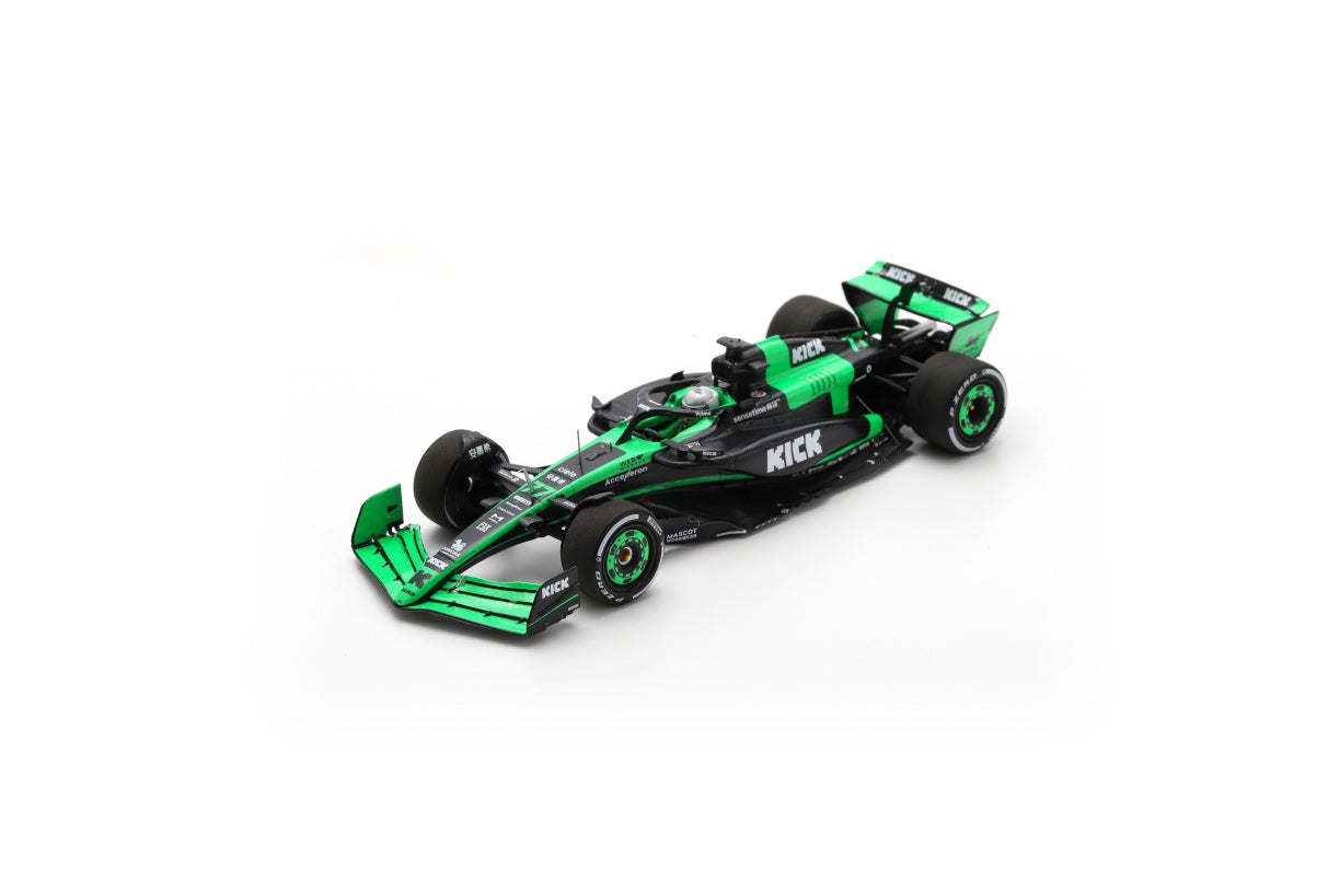 Spark S9549 1/43 Stake F1 Team Kick Sauber C44 No.77 Stake F1 Team Kick Sauber Abu Dhabi GP 2024  Valtteri Bottas  "Last Race"