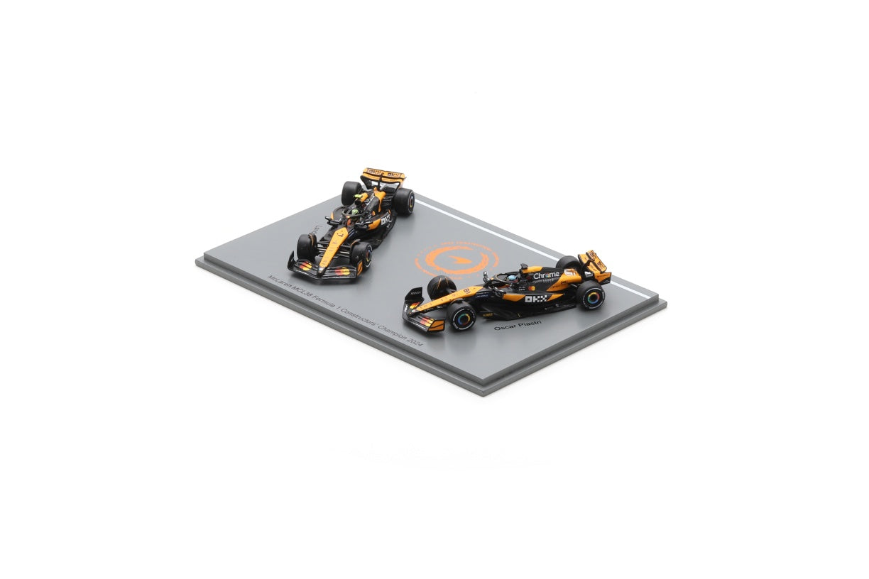 Spark Y418 1/64 McLaren MCL38 No.4 & No.81 Constructor Champion F1 2024 Lando Norris  & Oscar Piastri
