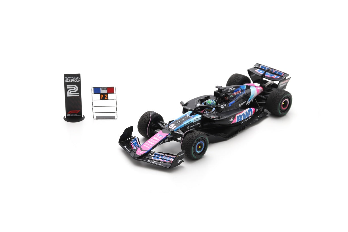 Spark S9551 1/43 BWT Alpine F1 Team A524 No.31 2nd Brazilian GP 2024 Esteban Ocon