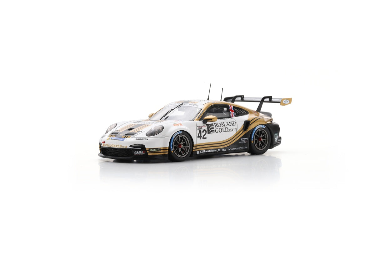 Spark UK025 1/43 Porsche 911 GT3 Cup No.42 Porsche Carrera Cup Great Britain Champion 2024 George Gamble