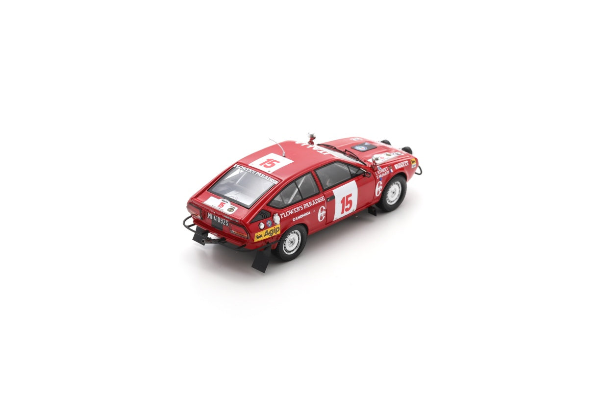 【2026年2月発売予定】 Spark S9352 1/43 Alfa Romeo GTV6 No.15 Rally Safari 1983  S. Munari - I. Street