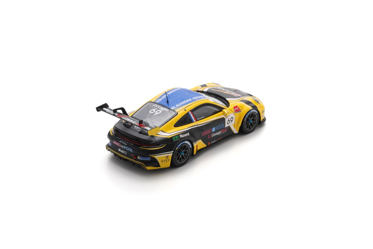 Spark S6340 1/43 Porsche 911 GT3 Cup No.69 Porsche Carrera Cup Benelux Champion 2025 Jaap van Lagen