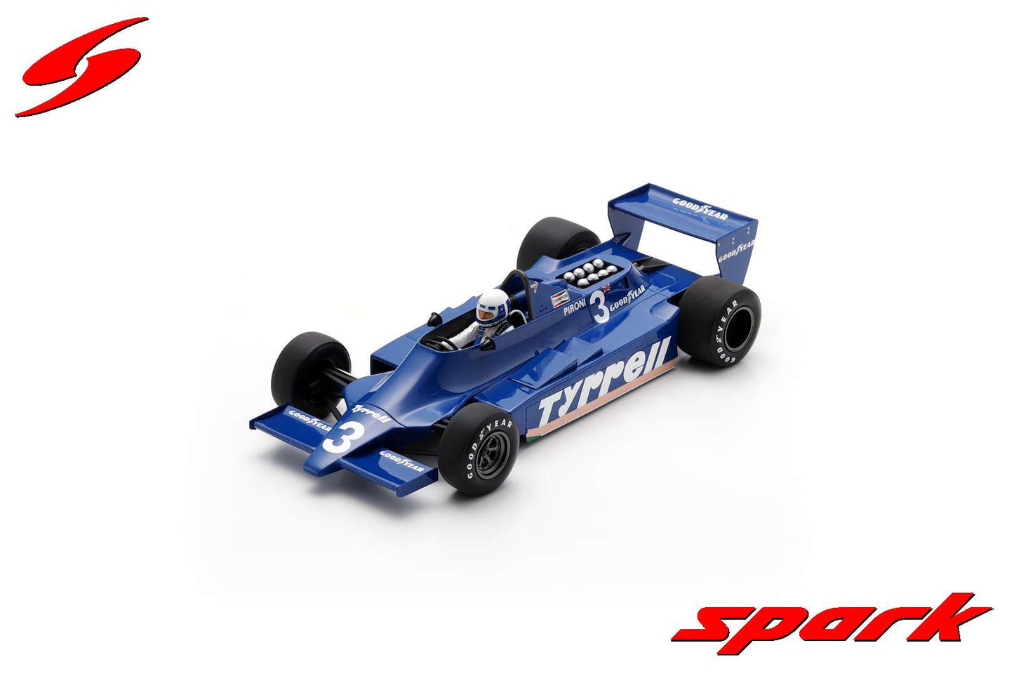 【2025年4月発売予定】  Spark  18S742  1/18  Tyrrell 009 No.3 4th Brazil GP 1979 Didier Pironi