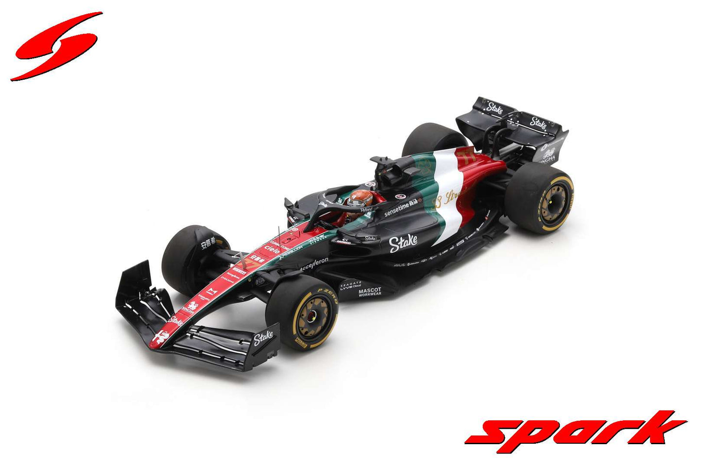 Spark 18S970 1/18 Alfa Romeo F1 Team Stake C43 No.77 Alfa Romeo F1 Team ORLEN 10th Italian GP 2023 Valtteri Bottas