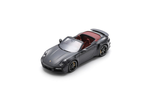 【2025年4月以降発売予定】 Schuco 18U00143 1/18 Porsche 992 Turbo S Cabriolet 2022 Agate Grey