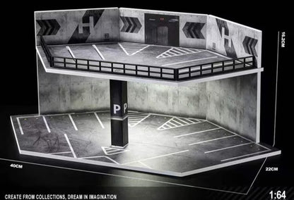 【2026年9月下旬以降発売予定】 SHOUCANGJIA SCJ-82079 1/64 Urban Scene Diorama Parking Deck with Lights