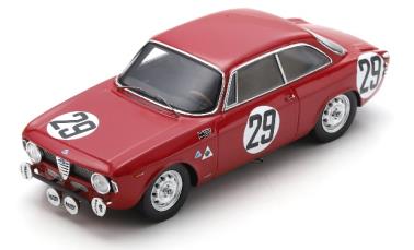 【2024年6月以降発売予定】 Spark 100SPA09 1/43 Alfa Romeo 1600 GTA No.29 2nd Spa 24H 1966 E. Pinto - J. Demoulin