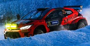 Spark S6871 1/43 TOYOTA GR Yaris Rally 2 No.25 Red Grey Team 3rd RC2 Rally Sweden 2024 G. Linnamae - J. Morgan