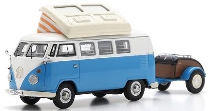 【2024年12月以降発売予定】 Schuco 450729800 1/43 VW T1 Campingbus w. Westfalia trailer