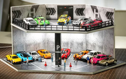 【2026年9月下旬以降発売予定】 SHOUCANGJIA SCJ-82079 1/64 Urban Scene Diorama Parking Deck with Lights