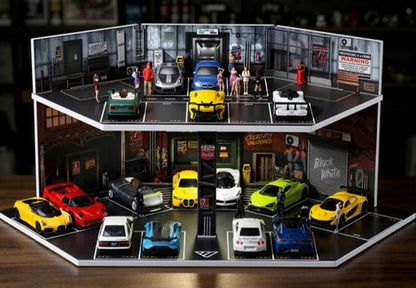 【2026年9月下旬以降発売予定】 SHOUCANGJIA SCJ-82082 1/64 Overseas Scene Diorama Garage Street with Lights