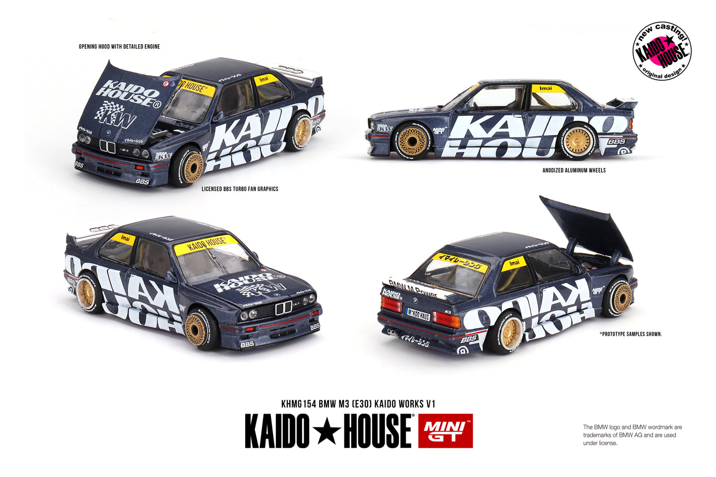 【2024年11月以降発売予定】 MINI GT KHMG154 1/64 BMW M3 (E30) Kaido Works V1(左ハンドル)