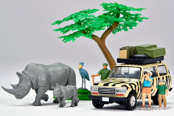 【2026年7月発売予定】 TLV 1/64 海洋堂×トミカリミテッド ヴィンテージ ジオコレ64 #カースナップ31a サファリ3 (トヨタ ランドクルーザー60付属)