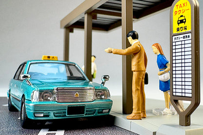 【2026年9月発売予定】 TLV 1/64 ジオコレ64 #カースナップ04c タクシー乗リ場(トヨタ クラウンセダン付属)