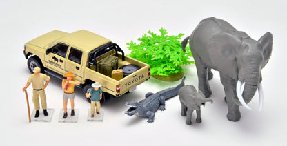 TLV 1/64 海洋堂×トミカリミテッド ヴィンテージ ジオコレ64 #カースナップ29a サファリ2 (トヨタ ハイラックス4WDピックアップ ダブルキャブ付属)