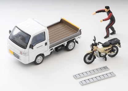 【2025年1月発売予定】 TLV 1/64 LV-N330a ホンダ アクティ トラック バイク店仕様 (白) ホンダ CT125･ハンターカブ付