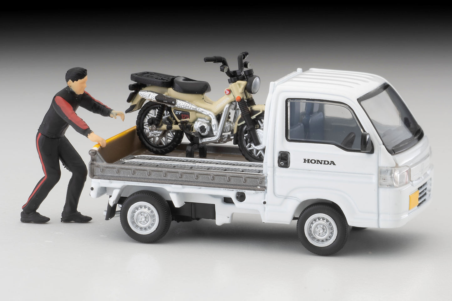 【2025年1月発売予定】 TLV 1/64 LV-N330a ホンダ アクティ トラック バイク店仕様 (白) ホンダ CT125･ハンターカブ付