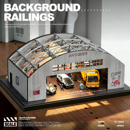 【2026年9月下旬以降発売予定】 SHOUCANGJIA SCJ-82077 1/64 Arched Car Storage Garage with Lights