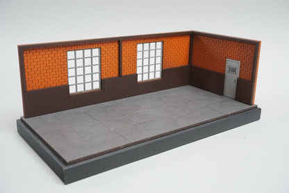 収蔵家 SCJ82002 1/64 レンガ壁のガレージジオラマ　ガレージ備品付属