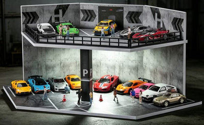 【2026年9月下旬以降発売予定】 SHOUCANGJIA SCJ-82079 1/64 Urban Scene Diorama Parking Deck with Lights