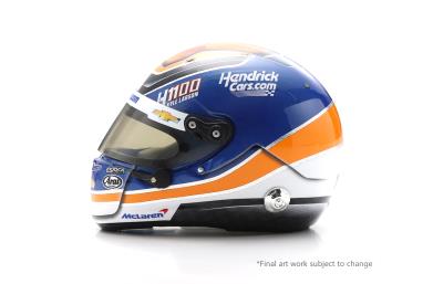 Spark 5HSP106 1/5 2024 Kyle Larson Arrow McLaren HendrickCars.com H1100 Arai 1/5 Scale Mini Replica Helmet