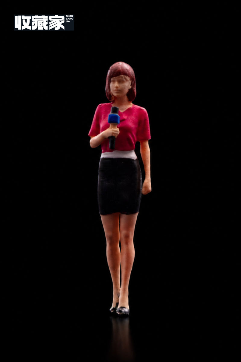 【2026年7月以降発売予定】 収蔵家 64127B 1/64 フィギュア女性レポーター (赤い服)