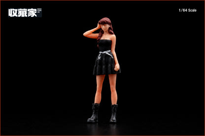 【2026年12月以降発売予定】 SHOUCANGJIA 64364B 1/64 Girl in a Black Skirt (Hand on Head Pose) Figure