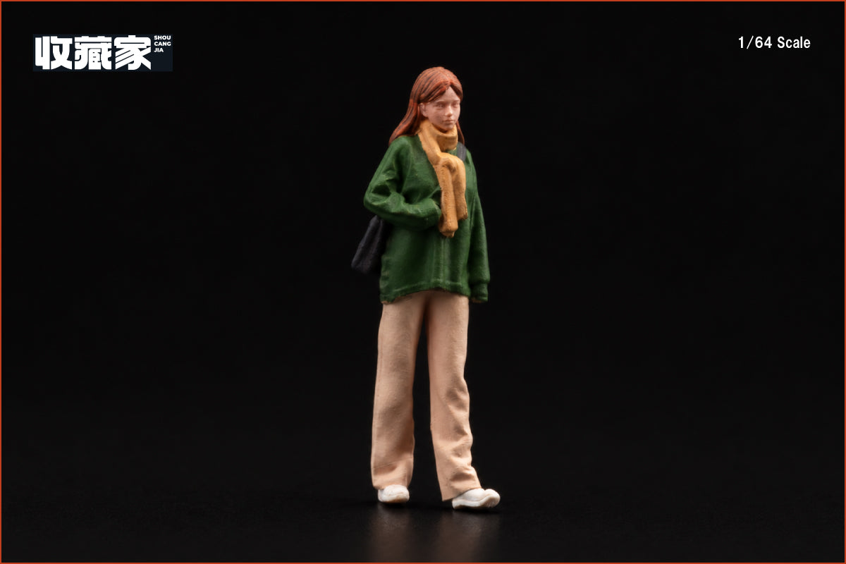 【2026年12月以降発売予定】 SHOUCANGJIA 64412B 1/64 Girl Wearing a Scarf (Green Outfit) Figure