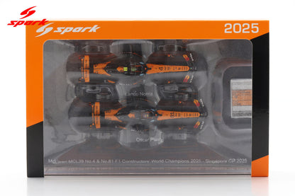 Spark 64S084 1/64 McLaren MCL39 No.4 & No.81 Formula 1 Constructors' Champion 2025 Lando Norris & Oscar Piastri