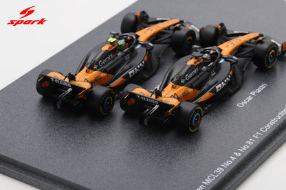 Spark 64S084 1/64 McLaren MCL39 No.4 & No.81 Formula 1 Constructors' Champion 2025 Lando Norris & Oscar Piastri