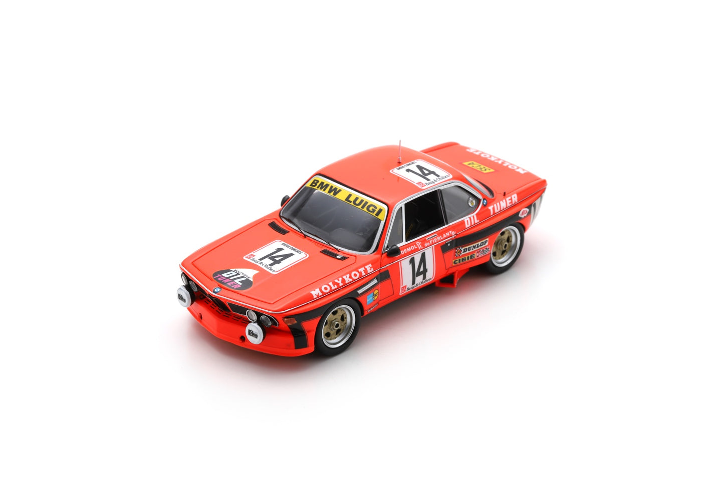 【2024年7月以降発売予定】 Spark SB637 1/43 BMW 3.0CSi No.14 10th 24H Spa 1974 H. de Fierlant - M. Demol - P. Dieudonne