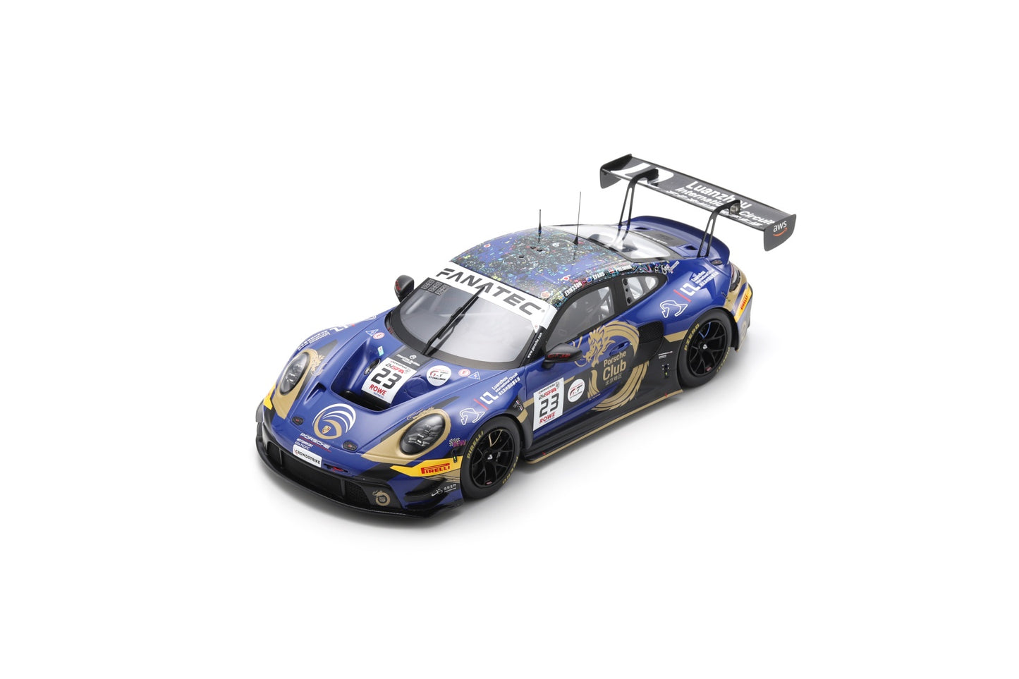 Spark 18SB078 1/18 Porsche 911 GT3 R (992) No.23 Phantom Global Racing 24H Spa 2024 J. Evans – J. Eriksson – T. Preining