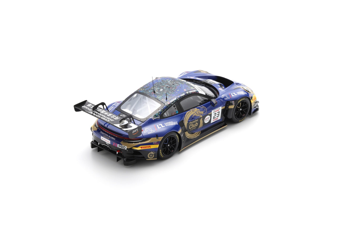 Spark 18SB078 1/18 Porsche 911 GT3 R (992) No.23 Phantom Global Racing 24H Spa 2024 J. Evans – J. Eriksson – T. Preining