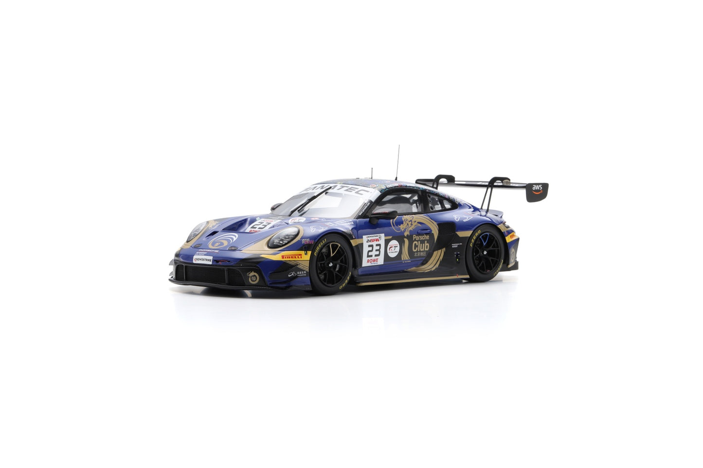 Spark 18SB078 1/18 Porsche 911 GT3 R (992) No.23 Phantom Global Racing 24H Spa 2024 J. Evans – J. Eriksson – T. Preining