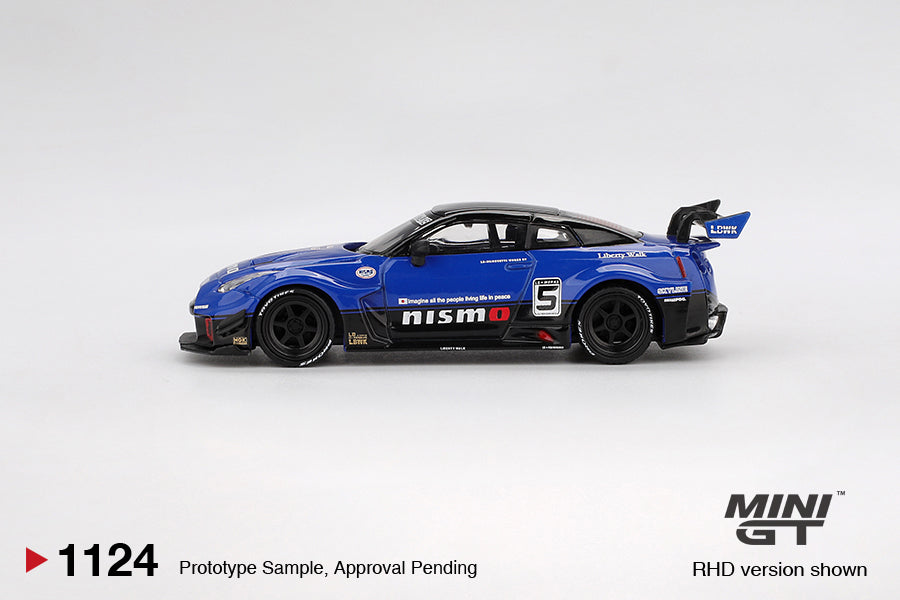 【2025年12月以降発売予定】 MINI GT MGT01124-R 1/64 LB-Silhouette WORKS GT Nissan 35GT-RR バージョン2 ブルー(右ハンドル)