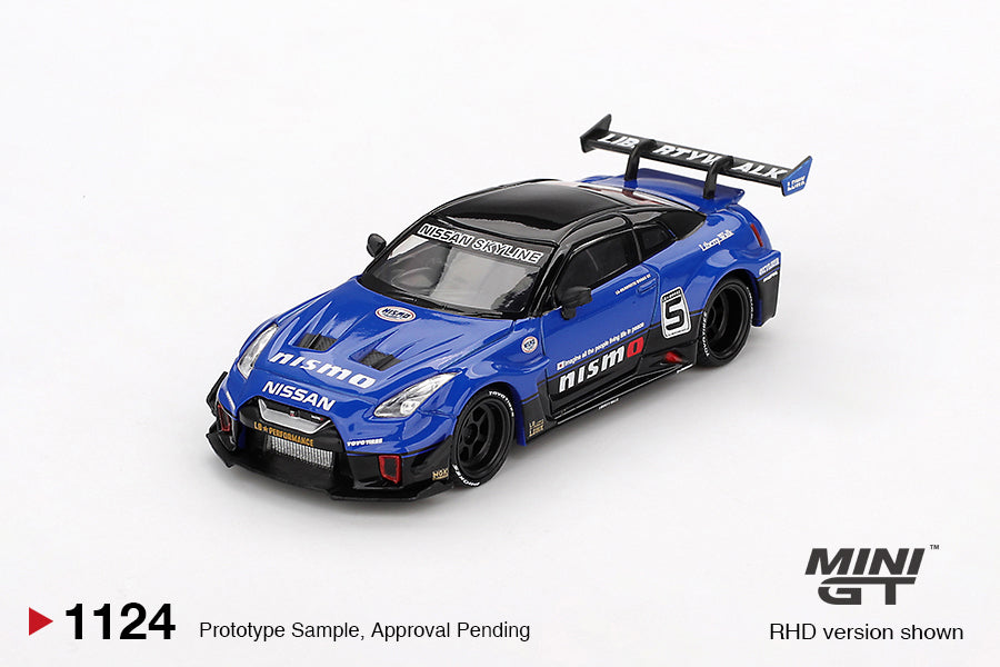 【2025年12月以降発売予定】 MINI GT MGT01124-R 1/64 LB-Silhouette WORKS GT Nissan 35GT-RR バージョン2 ブルー(右ハンドル)